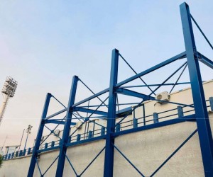 Σχεδιασμός, μελέτη και κατασκευή μεταλλικού στεγάστρου γηπέδου Νεαπόλεως Νίκαιας. Φορέας Δήμος Νίκαιας-Αγ.Ι. Ρέντη.